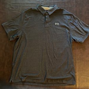 Gray UA short sleeve polo shirt
